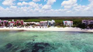 Flyover Half Moon Bay  Akumal Mexico 4K [upl. by Odraner716]