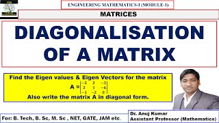 Diagonalisation of Matrices  Diagonalisation of matrices 3x3  Diagonalisation  Matrix Diagonal [upl. by Gonzalo]