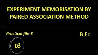 experiment memorization by paired association method ॥ bed practical files in Hindi ॥ [upl. by Ondrej]