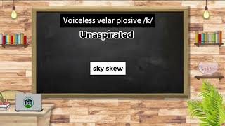 The example of voiceless velar plosive k  American English pronunciations english learnenglish [upl. by Ateuqram]