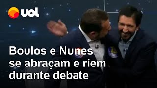 Boulos e Nunes se abraçam durante debate e prefeito reage Não vai me intimidar [upl. by Lesiram]