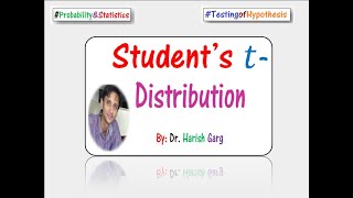 Students tDistribution and its Mean and Variance [upl. by Kellina541]