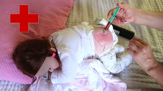 ASMR Set Doctor Treatment Baby Reborn Dolls Alice got Sick collection [upl. by Ennazus30]