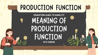 II Meaning of Production Function II Economics II Class 11 II Lecture 56 [upl. by Carlee]