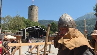 Le château de la Bâtiaz à Martigny veut devenir un lieu médiéval vivant [upl. by Froma]