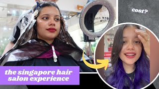 Trying a 4hour Hair Makeover In Singapore Purple Underlights on Black Hair  Hair Colour [upl. by Niowtna317]