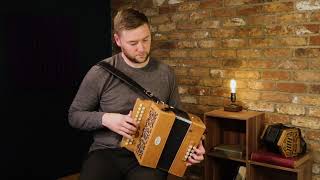 23 Button Wooden Accordion 2 Voice  Connaught Mans Rambles jig [upl. by Ahsinam]