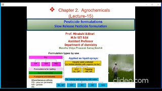 TYBSc  Lecture 15  Pesticide Formulations [upl. by Derna]