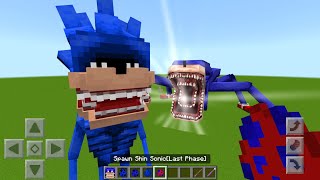 NEW Shin Sonic vs OLD Shin Sonic Mod ADDON UPDATE in MINECRAFT PE [upl. by Jobie]