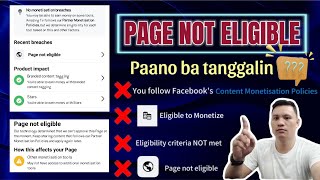 PAANO MAWALA ANG PAGE NOT ELIGIBLE SA FACEBOOK PAGE AT ❌ FACEBOOK CONTENT MONETISATION POLICIES [upl. by Alyks]