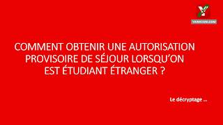 Comment obtenir une autorisation provisoire de séjour en France   APS [upl. by Rebmaed]