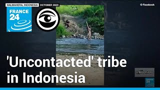 Rare video of Indonesian uncontacted tribe facing a bulldozer worries activists • The Observers [upl. by Gabe]