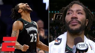 Derrick Rose scores 50 vs Jazz gets emotional in postgame interview  NBA Highlights [upl. by Drud]