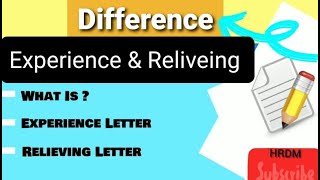 Experience Letter Vs Relieving Letter  HR Services  HRDM [upl. by Devlen]