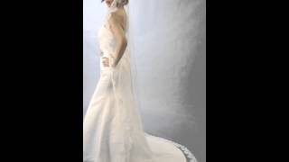 ANSONIA BRIDAL VEIL STYLE 476L  CATHEDRAL LACE TRIM  BELLAMERABRIDALCOM [upl. by Namharludba]