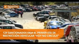 124 sancionados deja el primer día de restricción vehicular quotHoy no circulaquot Teleamazonas [upl. by Bohlen]