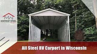 18x45x14 RV Metal Carport in Wisconsin [upl. by Redep]