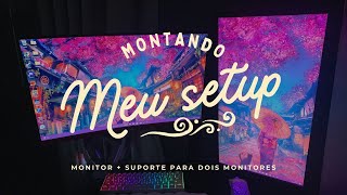 Tunando meu SETUP com monitor curvo gamer Concórdia e suporte duplo TGT TMS 180 BARATO [upl. by Ahsotan]