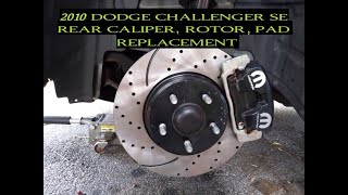 Dodge Challenger rear brake caliper rotor and brake pad replacement [upl. by Adnilra]