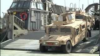 Loading Tanks onto a Hovercraft  US Marine Corps [upl. by Notnelc]