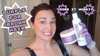 oVertone Review  Purple for Brown HairDoes it Work [upl. by Ahsiri]