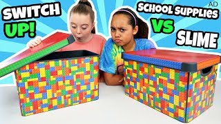 BACK TO SCHOOL SUPPLIES SWITCH UP SLIME CHALLENGE [upl. by Hardden]