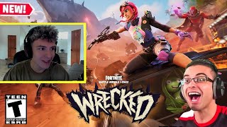 Streamers REACT to Fortnite Battle Royale Chapter 5 Season 3  Wrecked  Launch Trailer [upl. by Orfinger55]