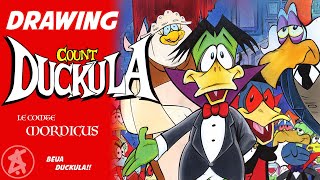 Drawing COUNT DUCKULA  1980s CARTOON CLASSICS  Le Comte MORDICUS [upl. by Aerdnu329]