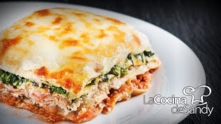 Como hacer lasaña o lasagna casera de ricotta salsa boloñesa espinaca y nuez [upl. by Tj]