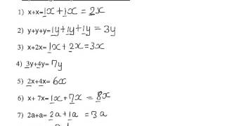 Graad 8 Algebra gelyksoortige terme [upl. by Meelak836]