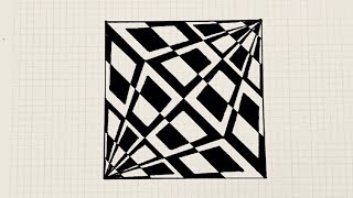 Geometric drawing  Optical Illusion Art Tutorial  Anamorphic Illusion  easy 3d drawing on paper [upl. by Auoz623]