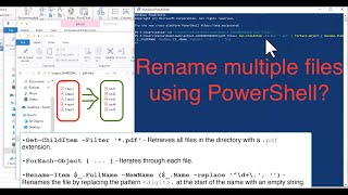 Batch File Renaming renaming multiple files using PowerShell [upl. by Sidwel]