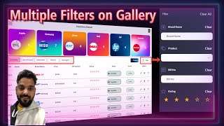 PowerApps Multiple Filters on Gallery  Modern Filter Pane UI Design PowerApps  Inventory Part  4 [upl. by Sonnnie]