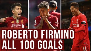 ROBERTO FIRMINO  All 100 goals for Liverpool so far  Great goals iconic celebrations [upl. by Dorthy]