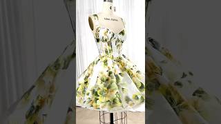 Making a corset floral print organza mini dress diydress promdress fashion sewing wedding [upl. by Ssepmet622]