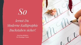 So lernst du Moderne Kalligraphie Buchstaben sicher Vorschau Minikurs  irma link Kalligraphin [upl. by Aro]