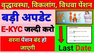 vridha pension me kyc kaise kare  viklang pension kyc  vidhva pension KYC last date 20222023 [upl. by Senoj]