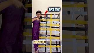 Can i made charpai with duct tape layers🤔foryou viral shorts youtubeshorts funny kids 1000k [upl. by Silrac]