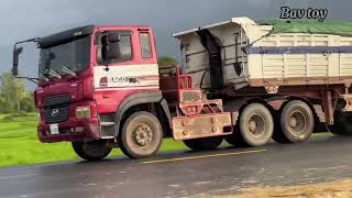 សុីផ្លេឡានremix  dumptruck on the road truckdriver jcbtruck heavyvehicle rctruck [upl. by Letnom]