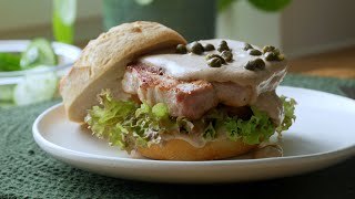 Schnelles quotTonnatoquot Steak Sandwich mit Thunfischsauce Rezept  Tonnato Pork Chop Sandwich Recipe [upl. by Estrellita857]