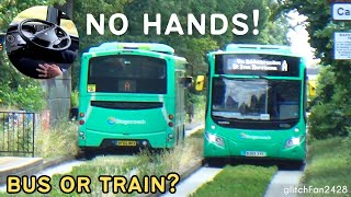 SelfSteering Buses on quotTrain Tracksquot  Cambridgeshire Guided Busway Worlds Longest [upl. by Letniuq726]