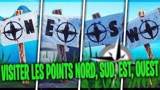 VISITER LES POINTS LES PLUS AU NORD AU SUD À LEST et À LOUEST DE LÎLE  FORTNITE Battle Royale [upl. by Drye]