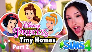 decorating the INTERIORS of our DISNEY PRINCESS Tiny Homes in The Sims 4 [upl. by Churchill374]