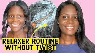 RELAXER ROUTINE  HOW I RELAX MY HAIR WITHOUT Hairlicious method  Relaxed Hair [upl. by Relluf999]