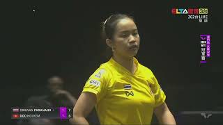 WTT Champions Macao 2024 Womens Singles  Round of 32 Orawan PARANANG vs DOO Hoi Kem [upl. by Onirefes418]