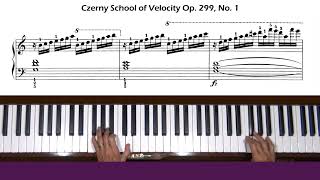 Czerny The School of Velocity Op 299 No 1 Piano Tutorial [upl. by Curkell]