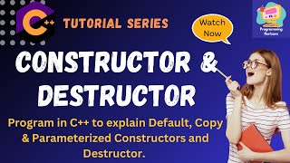 Constructor and Destructor  Program in C to Explain Default Parameterized amp Copy Constructor [upl. by Sikram]