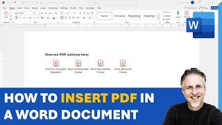 Insert PDF into MS Word  As Icon As Image  With Multiple Pages  Embed or Link a PDF in MS Word [upl. by Bledsoe]