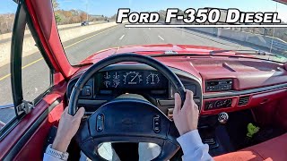 1997 Ford F350 73L Powerstroke Diesel Manual  POV Driving Impressions Binaural Audio [upl. by Kyriako]