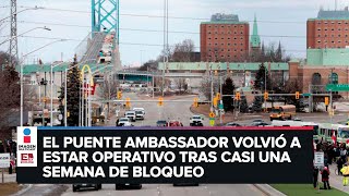 Canadá reabre puente fronterizo con EU tras semana de bloqueos [upl. by Xyno]